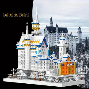2790pcs World Landscape Architectural Model - Miniature Building Blocks of Famous Landmarks, Swan Lake Castle, Assembly Toy, Gift, Decorative Ornament for Christmas and Halloween