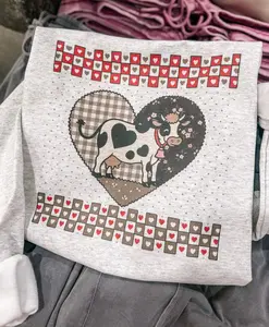 Gingham Cow | Tshirt or Crewneck