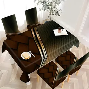 2/4/6/5/7 pieces of fashionable and high-end dining chair slipcover and tablecloth sets, thickened washable chair cover and tablecloth sets (1 tablecloth + 4 chair covers or 1 tablecloth + 6 chair covers), easy to care for, reusable, for home decoration