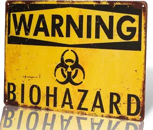 Warning Biohazard Hazard Sign Hazard Labels Novelty METAL Sign