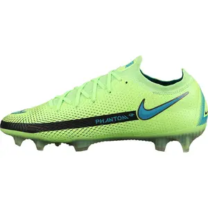 Nike Phantom GT Elite FG Cleats for Men: Round-Toe Lacing, Natural Grass, Cushioning, Grip, Durability, Support, Balance, Impact Resistance in Fluorescent Green Trending Shoes, House White Official Shoes to Get / Maison Mihara