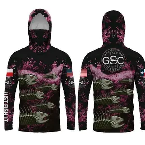 GSC Women’s “Just Fish It” Hooded Performance Jersey – UPF 50 Sun Protection