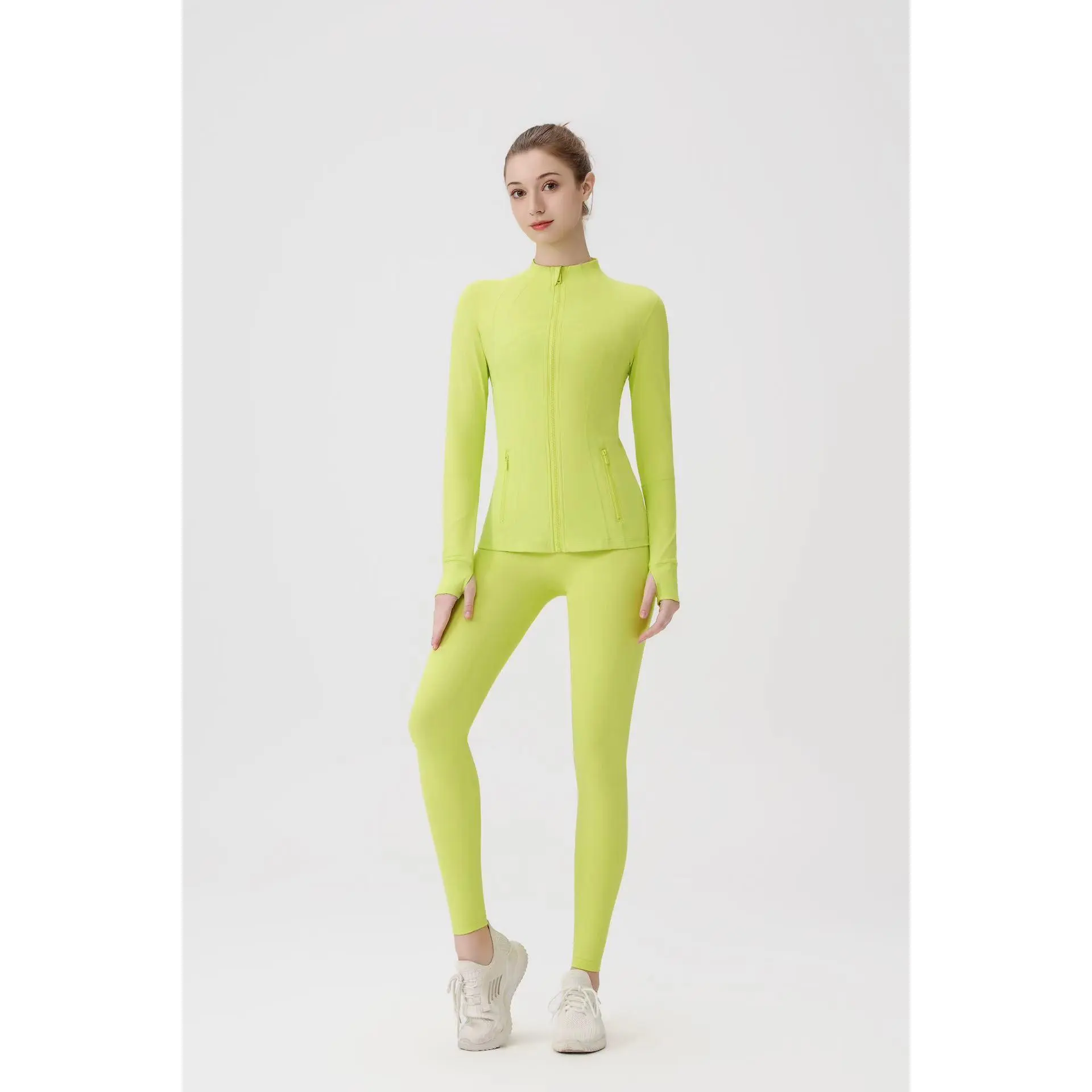 Fluorescent green [yoga pants+jacket] or