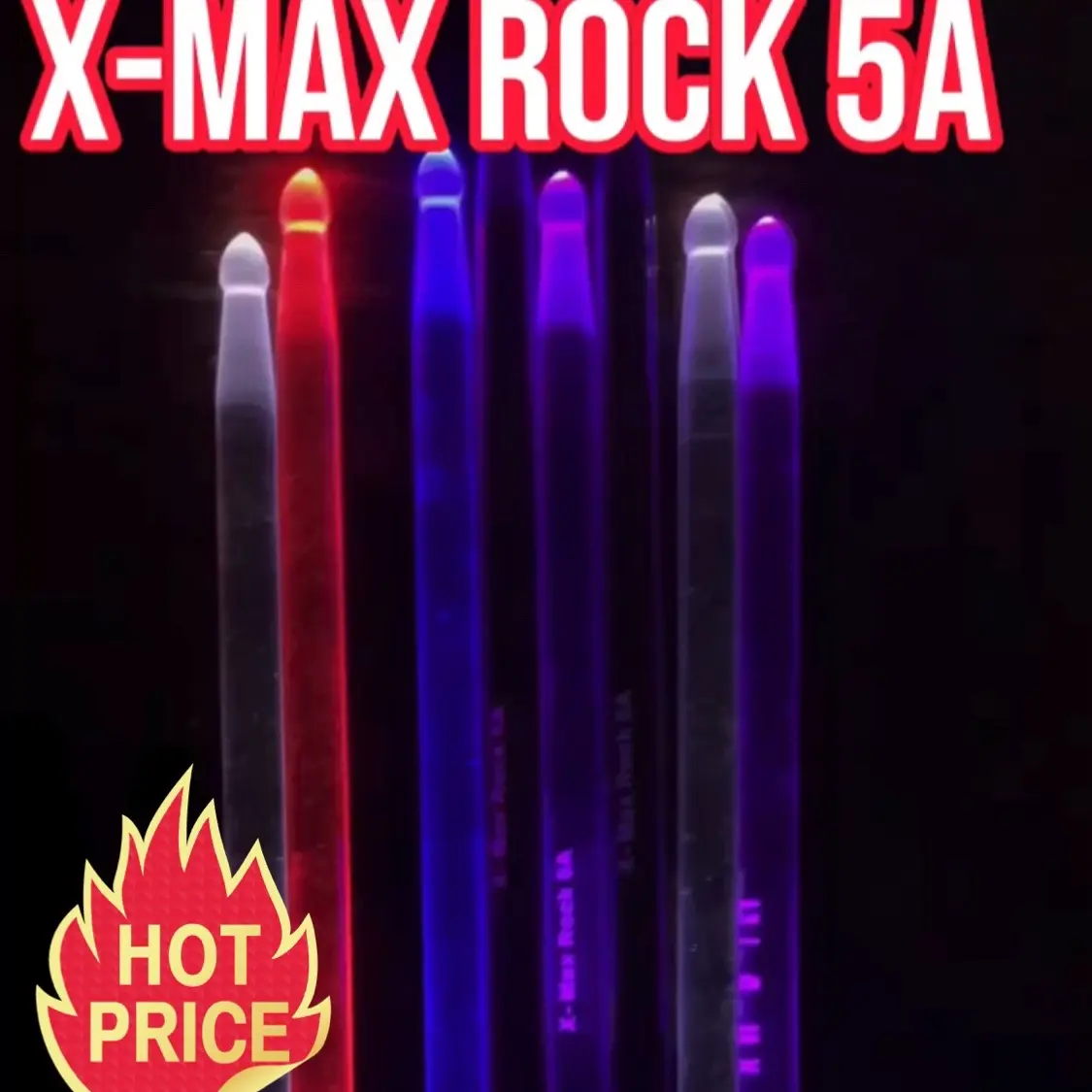 Luminous Light Up Percussion Drumsticks Batteries included. Luminous Light Up Percussion Drumsticks Batteries included.