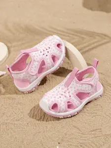 Summer Trend Baby Sandals, Shoes Girls, Breathable Closed-Toe Beach Shoes, Easy-Wear Velcro Strap, Anti-Slip Casual Cool Footwear for Babies