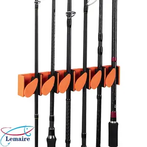 Free Accessories [No-punch EVA non-slip fishing rod rack] Lure rod wall-mounted storage rack | Horizontal display rack Fishing gear storage artifact  Space-Saving Design Heavy-Duty Storage