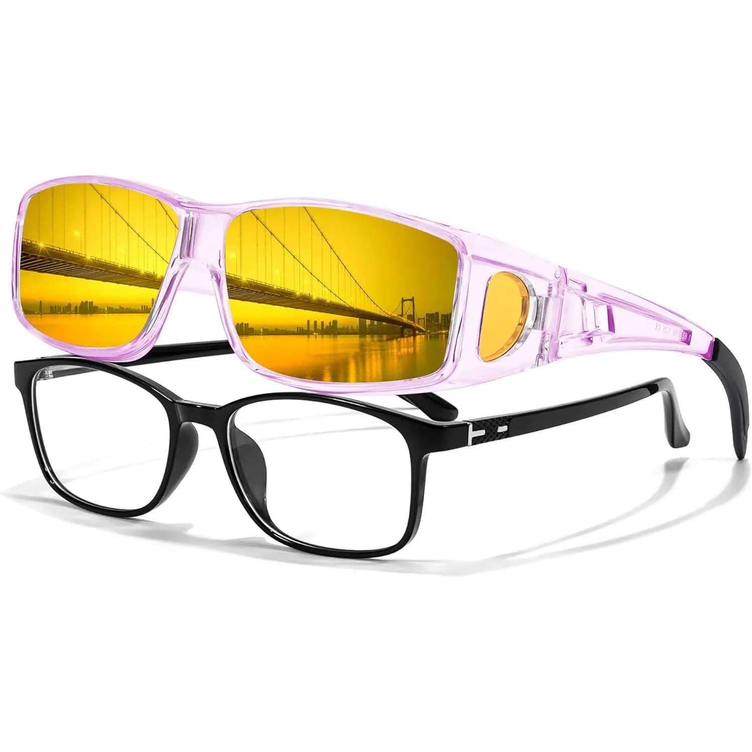 A09 Clear Purple Frame/ Yellow Lens