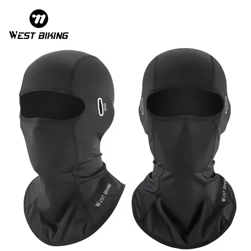West Biking Full-Face Balaclava Helmet Liner, Unisex Ice Silk Headgear for Cycling & Sports, Breathable Sun Protection, Eyeglass Friendly, Fleece, Cotton, Elastane, Full-Face Bike Helmet Cover