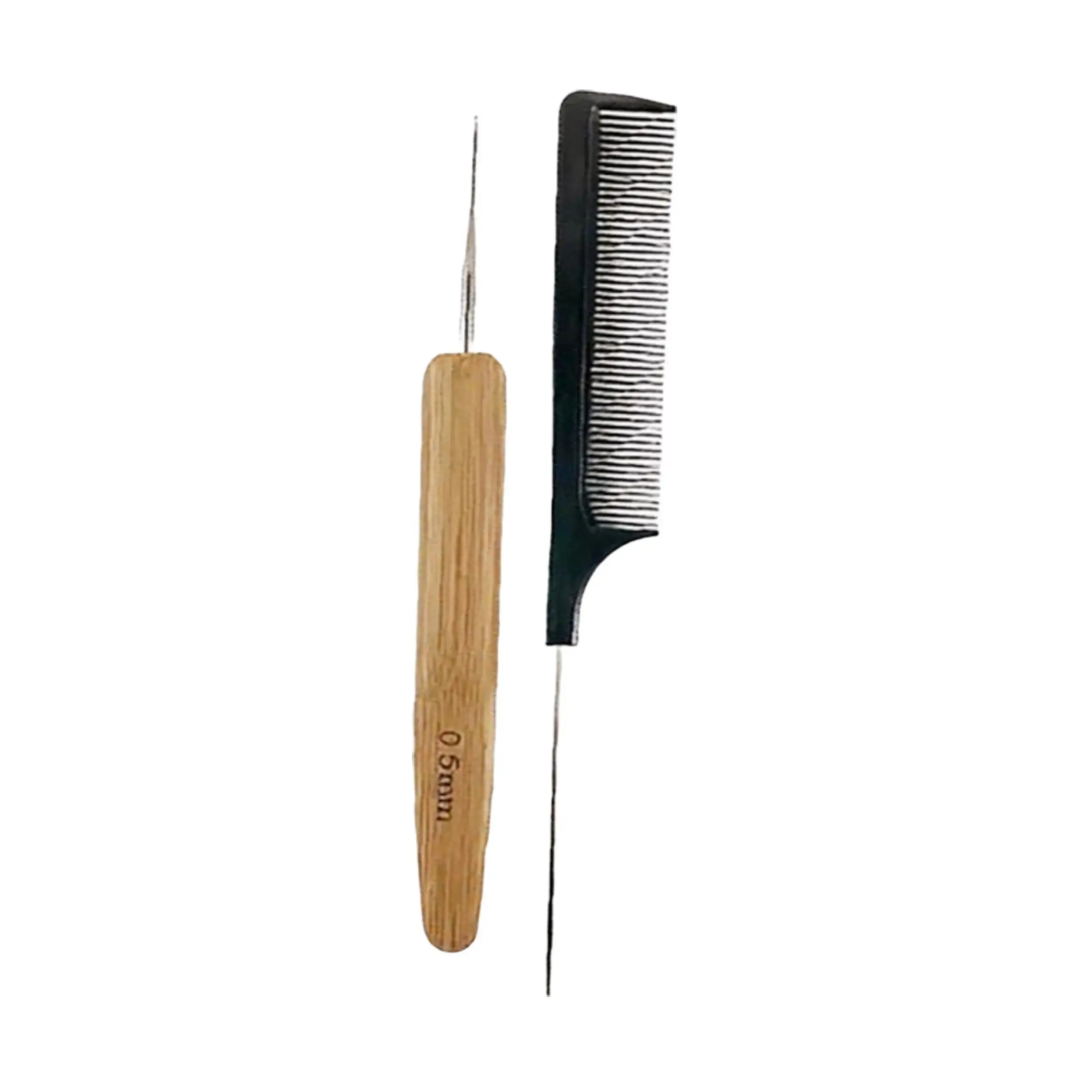 ACLOC 2-Piece Dreadlock Tool Set, 0.5mm Single Needle Crochet Hook for Interlocking Locs and Rat Tail Comb for Maintenance & Repair, Loc Extension Repair, Locs Tool