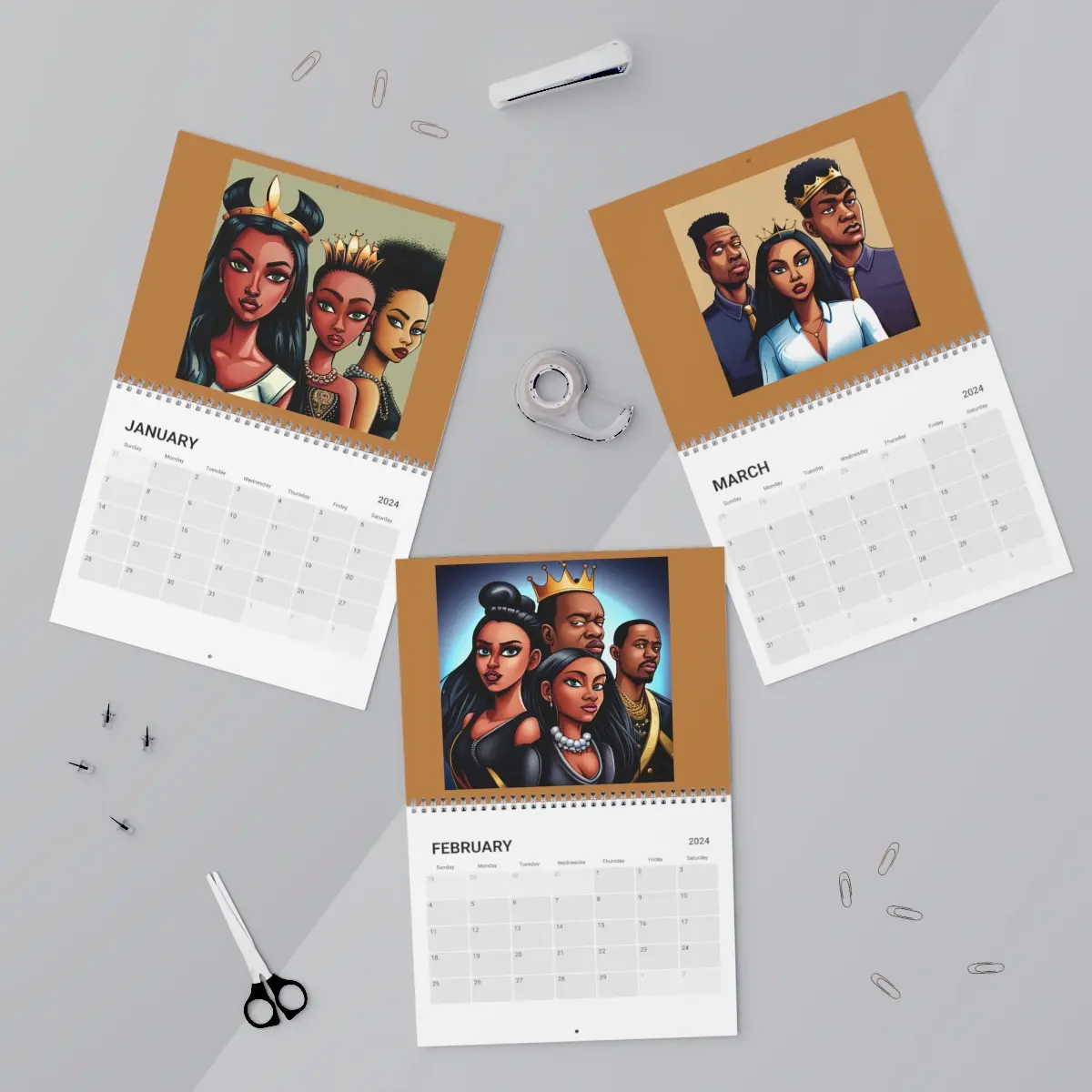 King and Queen Calendar (2024)