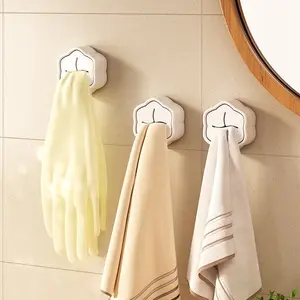 Self-Adhesive Towel Hooks Set of 2, No Drilling Required, Durable PP Material, Ideal for Kitchen & RV Accessories, Bathroom Towel Rack