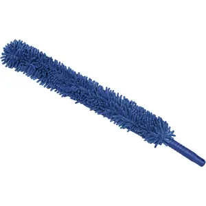 Handheld Reusable Microfiber Flex Duster – Bendable, Lightweight, Dust Cleaner for Blinds, Shutters, Radiators, Electronics, Glass, Hard-to-Reach Areas – Machine Washable, 20”, Blue