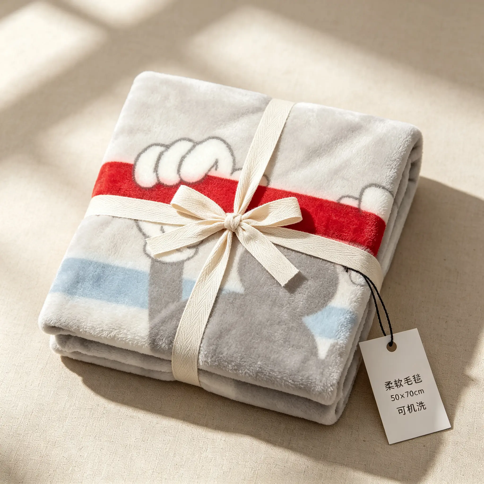 Kids Plush Throw Blanket, Bright Multicolor Stripe Printed Soft Cover for Sofa Bed Dorm
