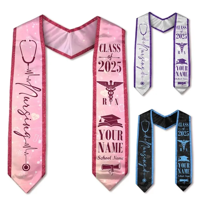 Customized Nursing Stole, RN Stole Nursing Stole Graduation 2025, Personalized Nursing Graduation Stole, Gift for Nurse