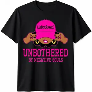 100% Cotton Unbothered Sassy Black Woman African American Afro Queen T-Shirt Top Vintage Womenswear Everyday country concert outfits