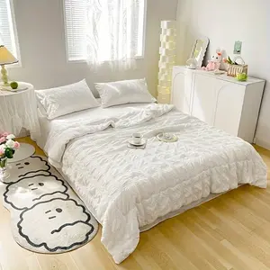 Korean Bubble Mesh Small Grid Summer Duvet Cover, Lightweight Breathable Cooling Blanket, Soft Skin-Friendly Multi-Size Bedding for Hot Weather