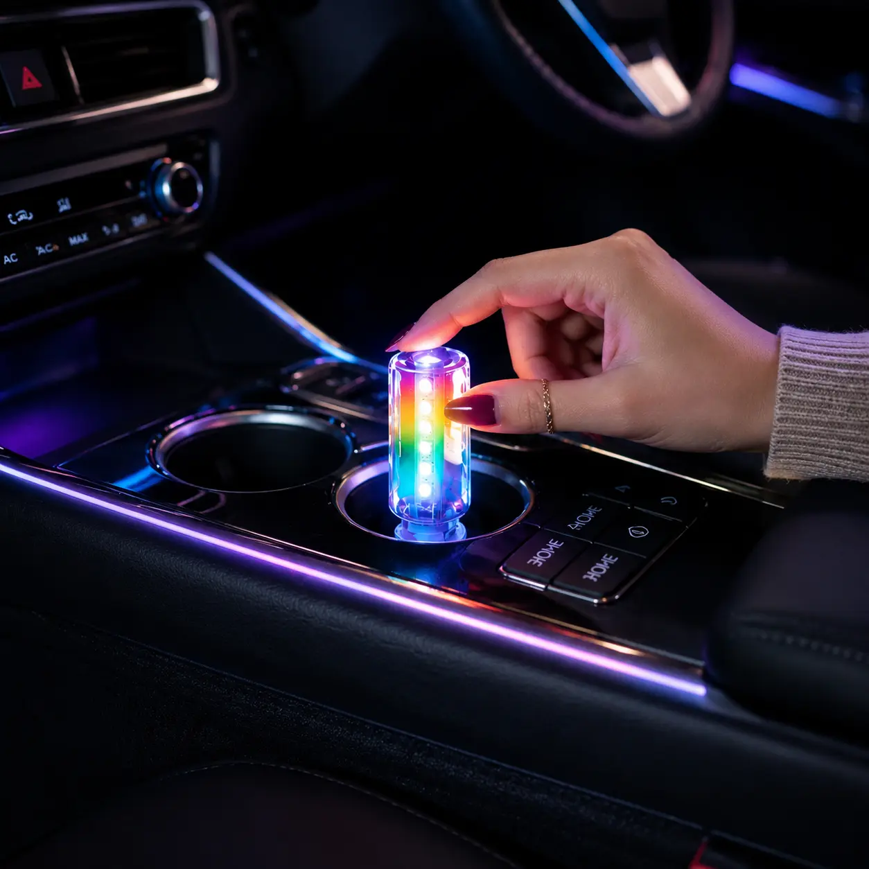 RGB USB Night Light Retro Filament Lamp, 13 Color Modes Touch Control Ambient Mood Light, Plug and Play Car Interior Accessories Kit, Bedroom Desk Room Decor Accent Lighting, Gaming Setup Aesthetic Light, Adjustable Brightness Gift Idea