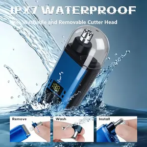 2025 Professional Painless Ear Nose Hair Trimmer Clipper - Battery-Operated Facial & Eyebrow Trimmer for Men & Women, IPX7 Waterproof with Dual Edge Blades for Easy Cleansing