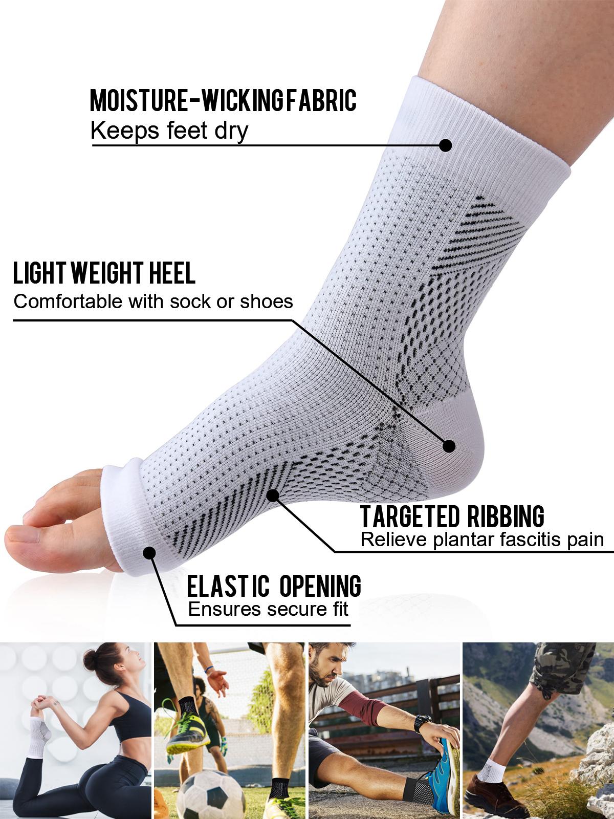 Open Toe Compression Ankle Socks with Arch Support, Breathable Stretch Design for All-Day Comfort, Ideal for Plantar Fasciitis Relief, Walking, Running, Standing Work and Daily Casual Wear