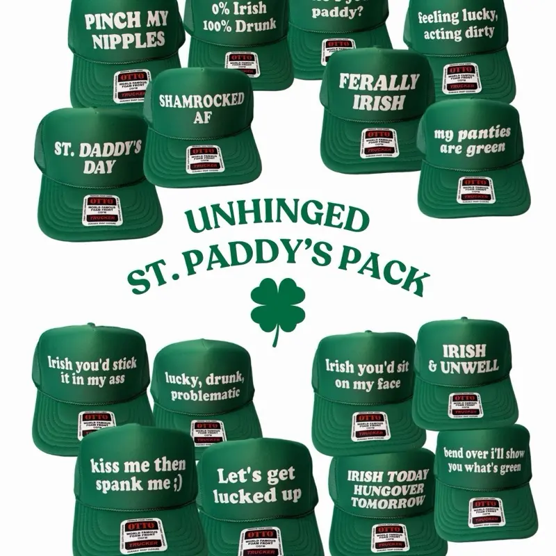 ST. PADDY’S DAY Trucker Hat Roulette Pack Unhinged - Funny St. Patrick’s Day Themed Trucker Hats