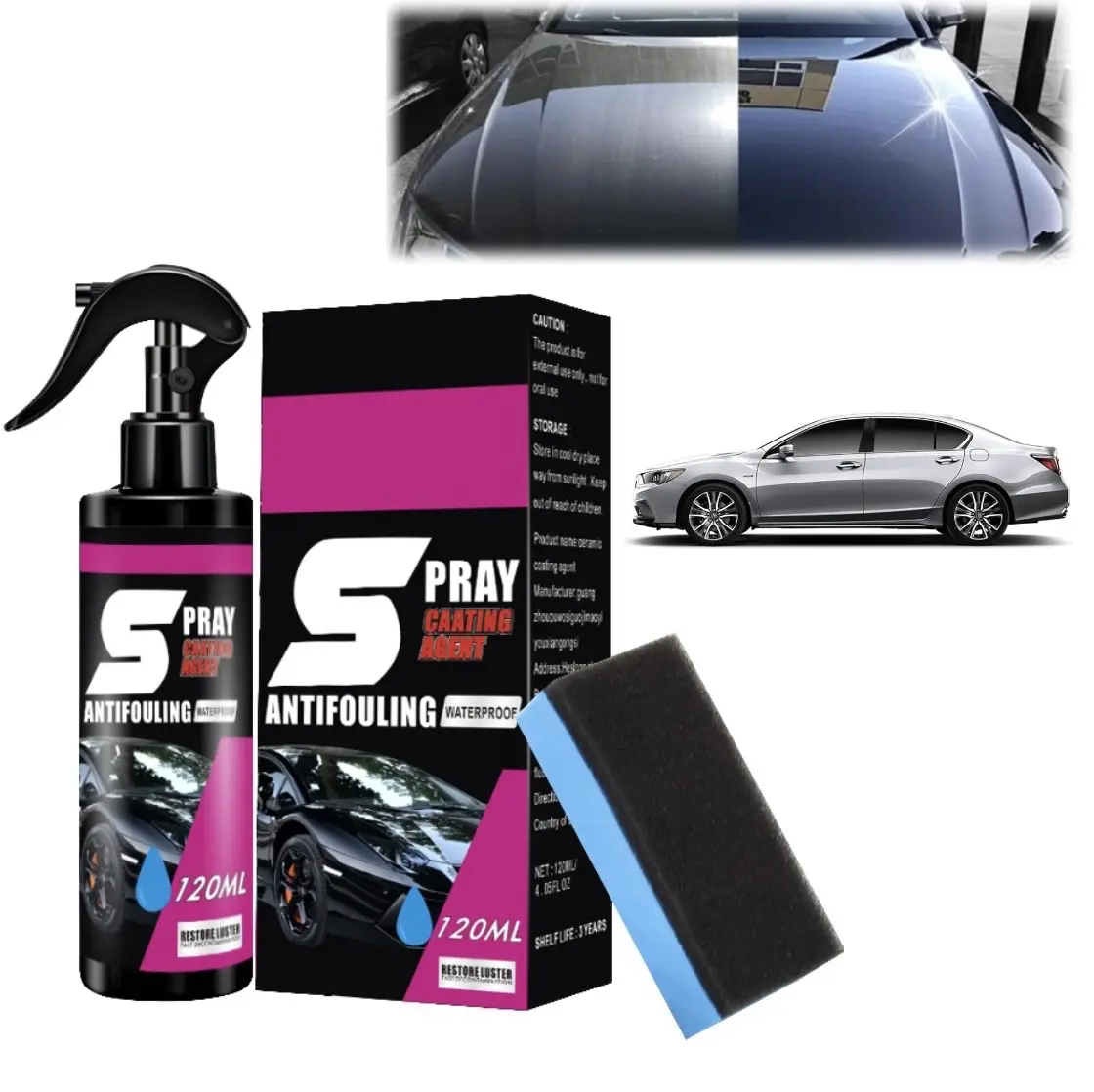 Ceramic Car Coating Spray – Advanced Multi-Functional Protection Agent for Fast-Acting Renewal and Long-Lasting Shine ceramic car