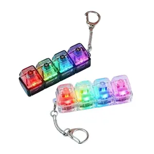 Transparent Mechanical Keyboard Fidget Keychain, Clicky Button Toy For Office Workers