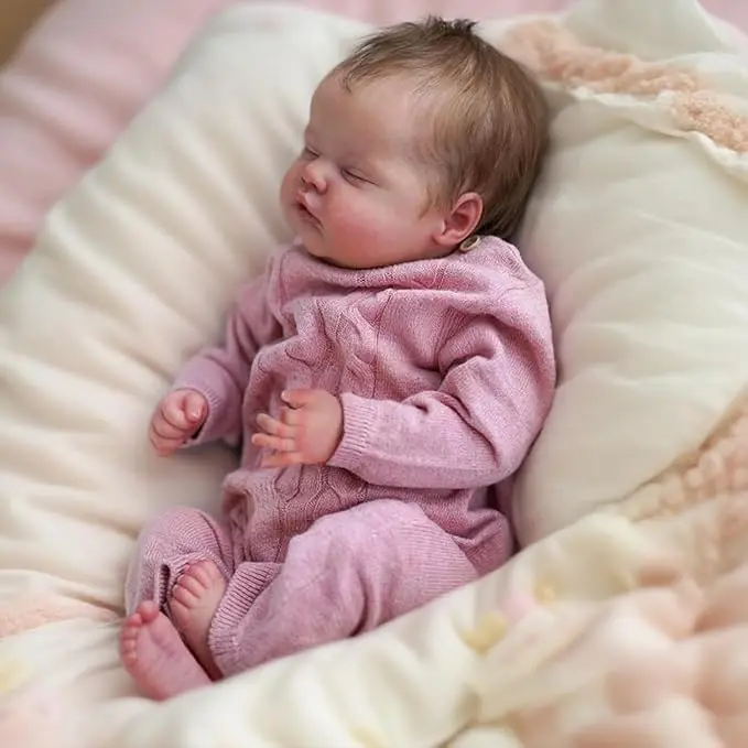 #Summervibes #mothersdaygift [WOOROY] Reborn Baby Doll - Gift for Birthday Christmas Gift and New Year, 18 In Realistic Sleeping Newborn Girl Doll, Lifelike Doll with Weighted Soft Cloth Body, Handmade Gift Toy with Accessories Gift Toys for Kids 3+