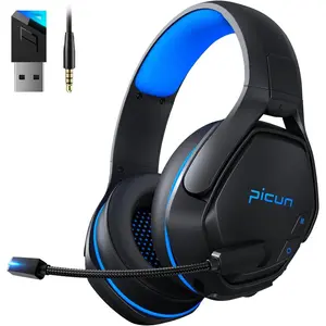 Wireless Gaming Headset, 2.4GHz USB Gaming Headphones for PC PS5 PS4 Mac Switch with Bluetooth 5.2, 100H Battery, ENC Noise Canceling Mic, RGB Light, 3.5mm Wired Jack for Xbox Series