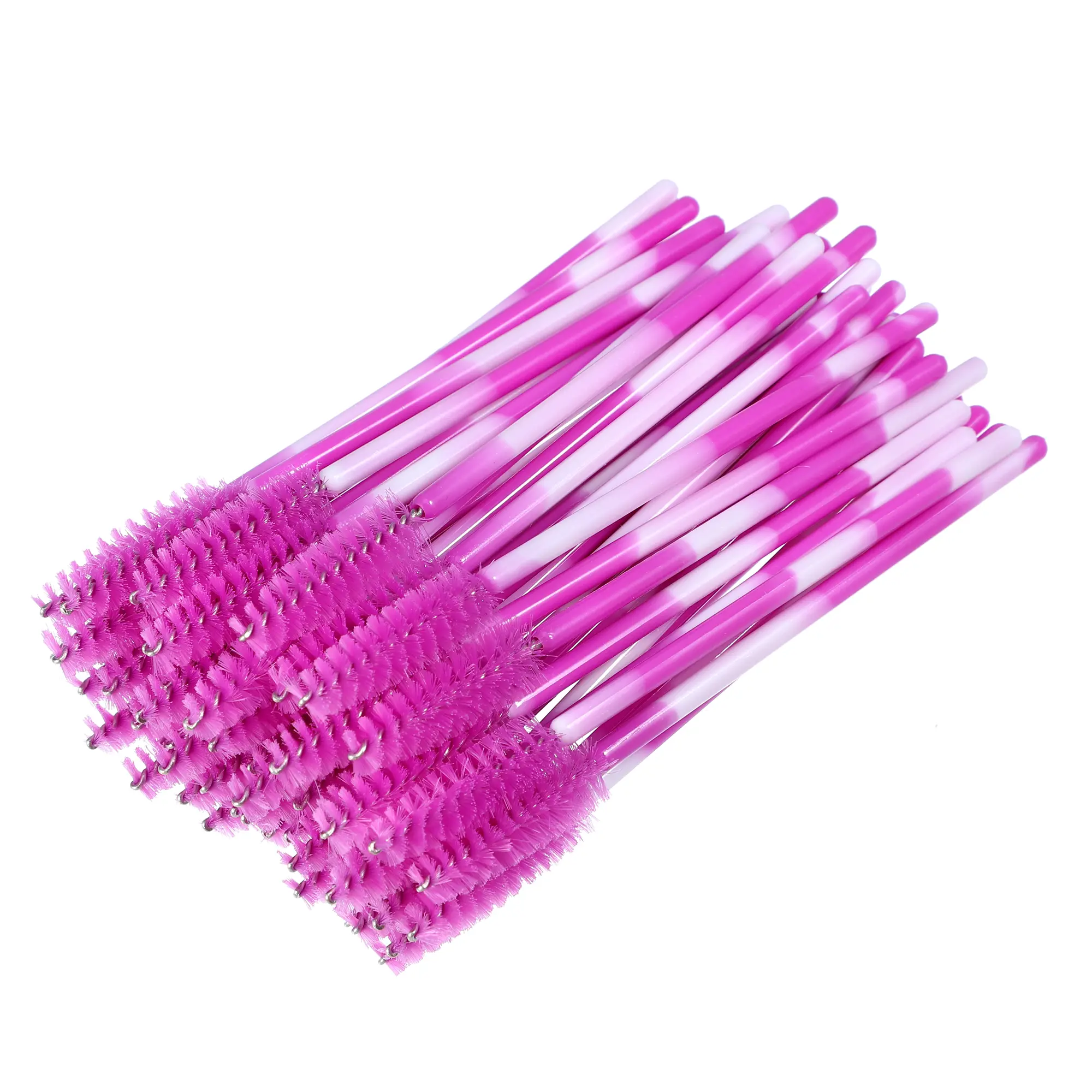 VOCOSTE 50Pcs Colored Mascara Wands Eyelash Eye Lash Brush Makeup Applicators Kit, Multicolor Handle Multicolor Head, Plastic
