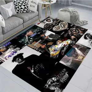 1pc Hip Hop Singer Collage Theme Doormat, Durable Non-Slip Polyester Rug for Entryway & Bedroom Decor, Trendy Home Accent for Fans