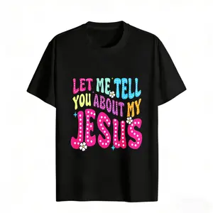 Let Me Tell You About My Jesus Design Women's Graphic Tee Casual Streetwear Style Cotton Material Regular Fit Crew Neck Short Sleeve Trendy Fashion T-Shirt For summer Everyday Wear rachel new outfit