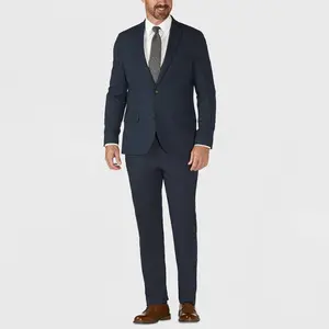 Haggar H26 Men's Tailored-Fit Blazer Jacket Business Casual Long Sleeve Suit with 2 Button Closure Notch Lapel & Side Vents