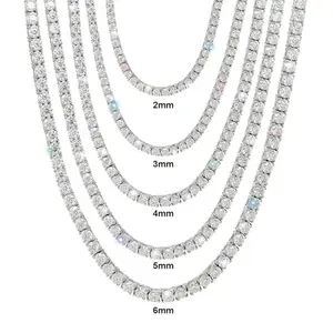 Tennis Necklace 18K White Gold Plated 5A 4.0mm for Women and Men