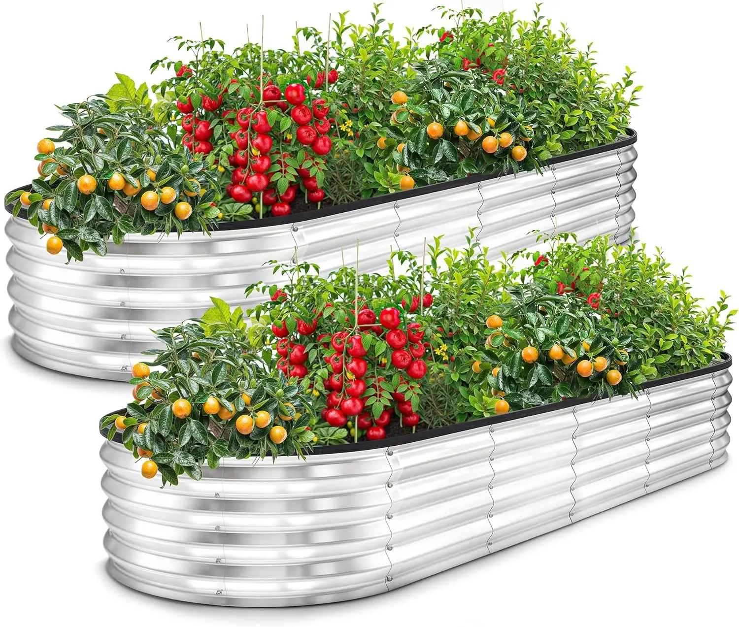 Utopia Home Galvanized Rectangle Raised Garden Beds (2-Pack/4-Pack; 6 ft/4 ft Sizes) - Lightweight Elevated Planters for Outdoor Plants, Moveable Raised Flower Beds Outdoor, Beginner-Friendly Setup, Wear-Resistant Galvanized Construction, W/Assembly Guide