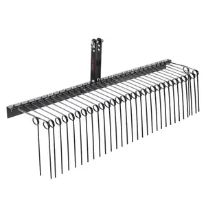 VEVOR Tow Behind Landscape Rake, 72 Tow Dethatcher with 32 Steel Tines, Lawn Dethatcher Rake Attaches to Category 1, 3 Point Hitch for Tractor, for Leaves, Pine Needles, Straw, and Grass