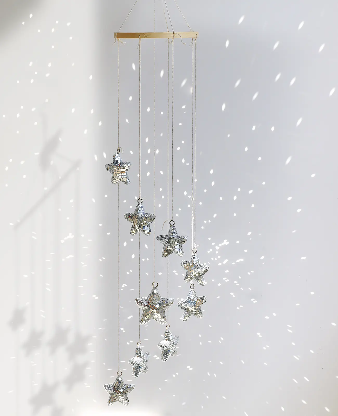 Hanging Disco Ball Decor Star Sun Catcher, 35 Inch Handmade Light Reflecting Hanging Decor for Window, Indoor Room, Home Decor – Unique Sparkle Home Accent & Gift