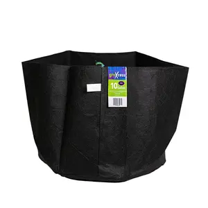 GroXcess Pro Black 10-GAL Fabric Pot No Handles