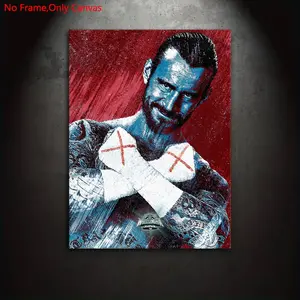 Frameless canvas printed poster, artistic modern retro art, artwork, famous wrestler, perfect gift for wrestling enthusiasts, ideal gift for bedroom, living room, kitchen, dormitory hallway, mural, wall decoration, room decoration