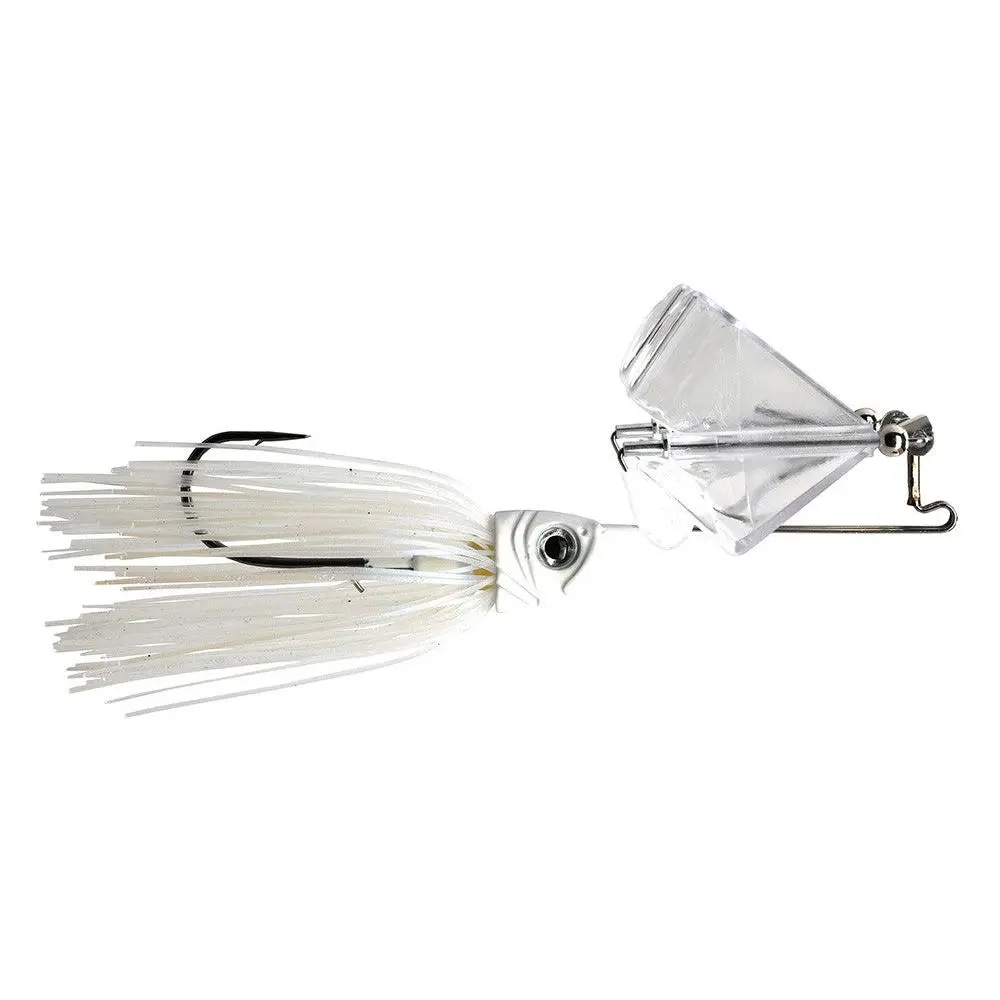 Double Clacker Buzzbait Topwater Lure for Bass Fishing, Plastic Bladed Artificial Lure with Hand-Tied Silicone Skirt and T-Bar Layout, Subtle Sound, Artificial Fishing Lures, Topwater Lures, 3/8 Oz, Hand Tied Premium Silicone Skirting, Loud Action, Shad