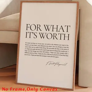 F. Scott Fitzgerald Inspirational Quote Unframed Painting, Canvas Wall Art, Wall Art Decoration, Wall Decor for Home Living Room Bedroom Study Room, Quote Prints, Poster, Artwork, Home Decor Products