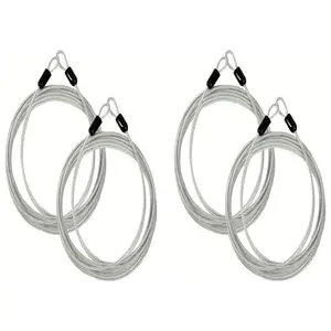 4pcs 78inch Braided Steel Coated Security Cable, Luggage Lock Safety Cable, Double Loop, Ideal for Camping and Traveling