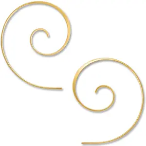 Spiral Threader Boho Earrings for Women - Hypoallergenic Thin Twist Hoop Earrings - Plated in 925 Sterling Silver or 18K Gold, Safe for Sensitive Ears