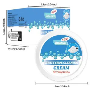 【Ten pack at a better price】ROZINO Natural White Shoe Cleaner Cream Water-Free Formula with Biological Enzymes & Plant Surfactants Safe for Various Surfaces No Phosphorus Fluorescent Agents or Heavy Metals 2 packs