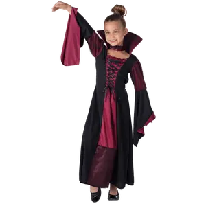 Vampiress Costume For Kids | Black & Red Vampire Costume Dress for Girls - Perfect For Halloween, Pretend Play Fun & Costume Party