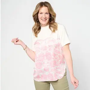 DG2 by Diane Gilman Everyday Jersey Knit Scarf Print Top