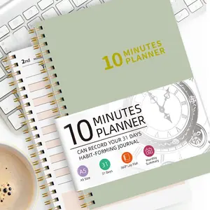 A5 Time Management Planner, Morandi Coil Binding, Daily Timeline Journal, 31-Day Habit Tracker, Efficient Study Task Log Book