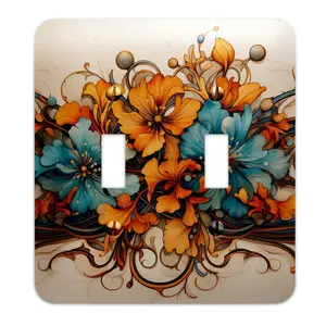 Metal SwitchPlate - Art Nouveau Watercolor Floral Painting Light Switch Cover, Multiple Sizes - #5301
