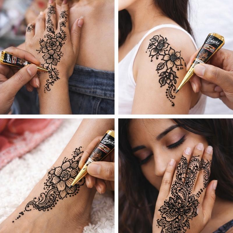 3 Pcs Henna Tattoo Paste, Temporary Waterproof Body Art, Henna Design Cream, Ideal for Creative Body Design #TOP PICKS