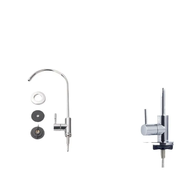 Water purifier 1/4 inch quick-connect gooseneck faucet stainless steel kitchen water purifier faucet 1/4 inch direct drinking water RO pure water