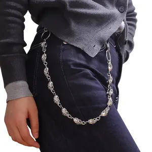 Single-Layer Skull Pant Chain — Stylish Hip-Hop, Edgy Hollow-Out Skull Double-Layer Metal Pant Chain (Unisex/Versatile)